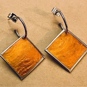 Capiz Shell Earrings by Culture Mix - Sunshine Yellow